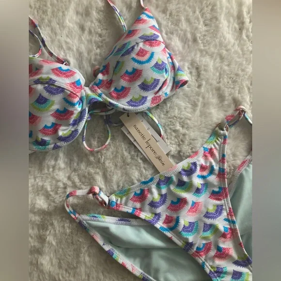 Nanette lepore bikini swimsuit size 6 new lace up back - Picture 4 of 4